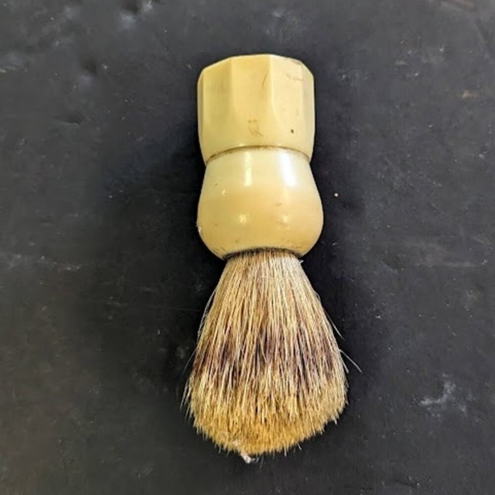 Vintage STAY USA 1950s Celluloid B1030 badger Bristle Shaving Brush